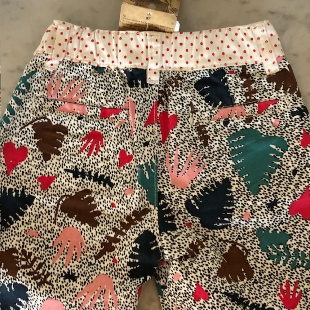FABULA Print Elastic Waist Pants Trousers Size 6